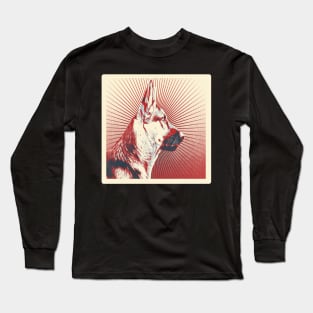 Vintage Retro German Shepherd Art Print German Shepard Dog Long Sleeve T-Shirt